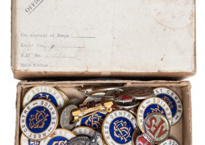 Box of Civil Defence Badges