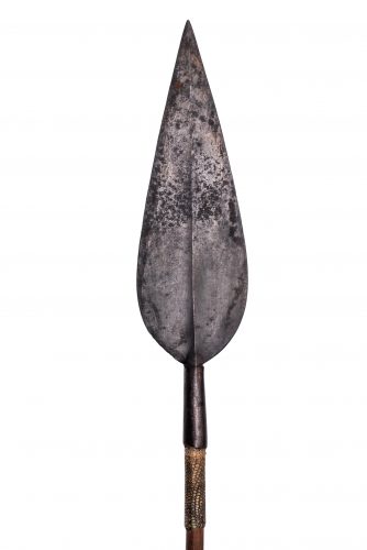 Wooden Spear with Snakeskin