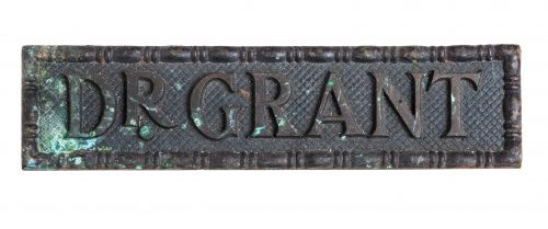 Nameplate of Dr Grant