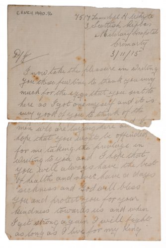 Soldier’s Letter, 1915