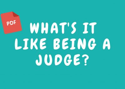What’s it like being a judge?